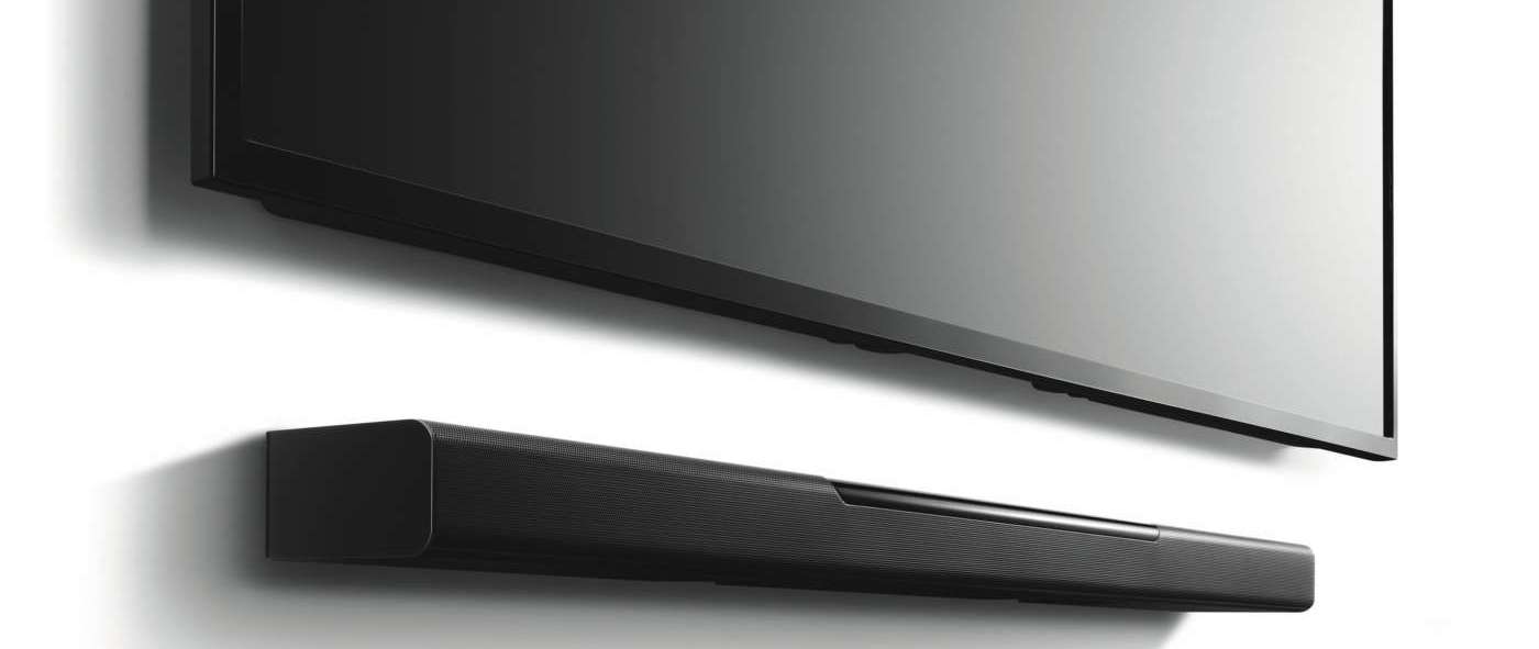 Soundbar fissata a parete sotto il Tv