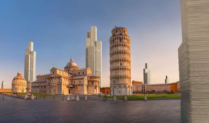 Torre di Pisa di carta PFU